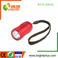 Factory Wholesale 2*CR2032 Button Cell Used Cheap Aluminum Metal Kids Small 6 led Flashlight with Wrist Strap